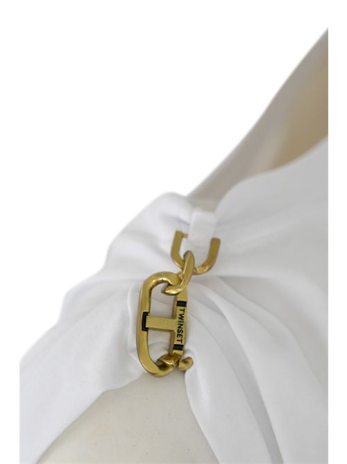 T-shirt in cotone con catena Oval-T Bianco TWINSET | 251TP264000001