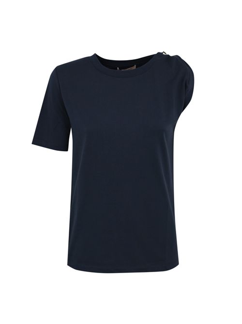 T-shirt in cotone con catena Oval-T Blue Night TWINSET | 251TP264000238