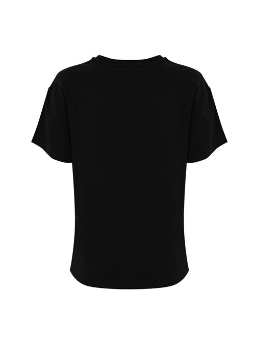 T-shirt in cotone con ricamo logo Nero TWINSET | 251TT204100006