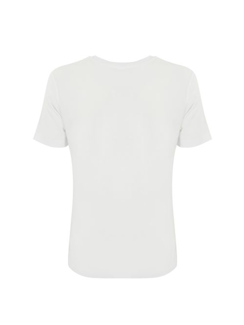T-shirt con ricamo logo Bianco/Rosa TWINSET | 251TT204212518