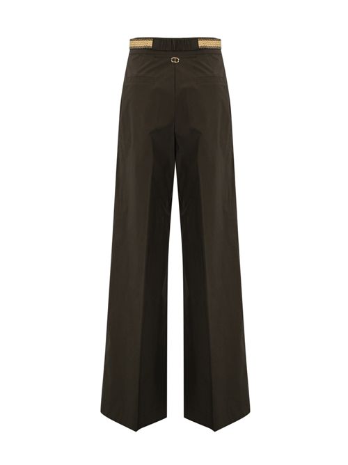 Pantalone palazzo in popeline con cintura TWINSET | 251TT210500203