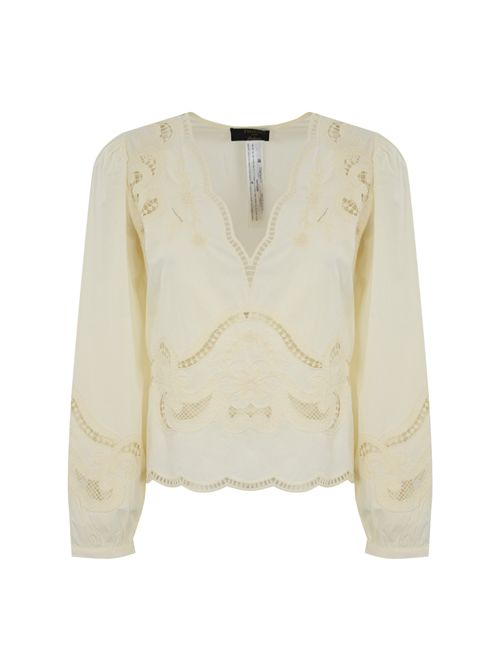Blusa in cotone con ricami a jour TWINSET | 251TT216400018