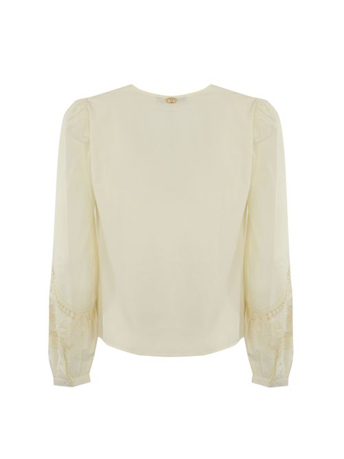 Blusa in cotone con ricami a jour TWINSET | 251TT216400018