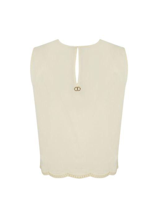 Top in cotone con ricami a jour TWINSET | 251TT216500018