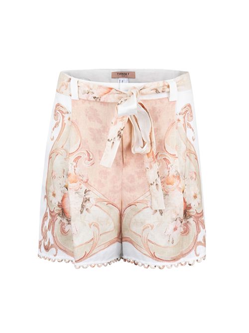 Shorts in lino con stampa TWINSET | 251TT244312527