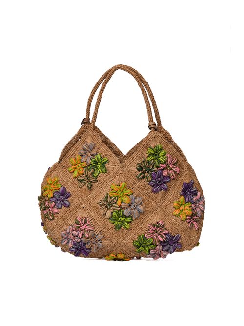 Borsa Desire in rafia con fiori Multicognac AFAR | DESIREMULTICOGNAC