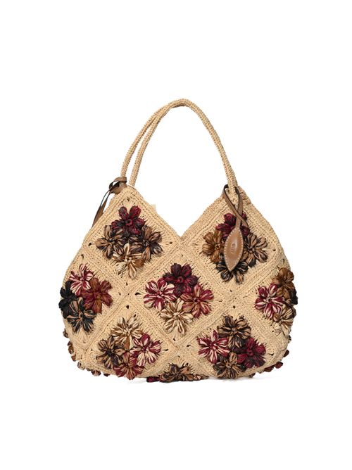 Borsa Desire in rafia con fiori Multistraw AFAR | DESIREMULTISTRAW