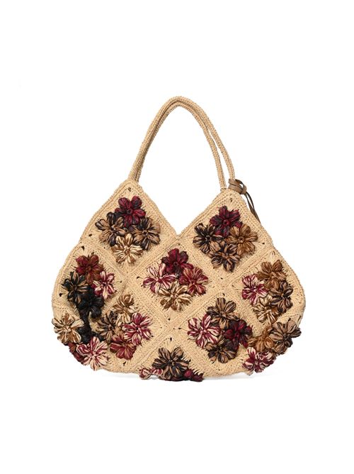 Borsa Desire in rafia con fiori Multistraw AFAR | DESIREMULTISTRAW