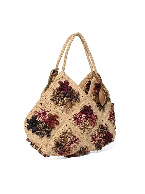 Borsa Desire in rafia con fiori Multistraw AFAR | DESIREMULTISTRAW