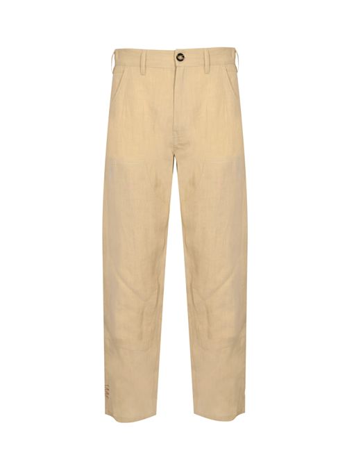 Pantalone carpenter effetto lino Beige AMARANTO | B6AB000303M