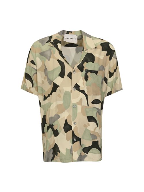 Camicia a maniche corte con fantasia camouflage AMARANTO | B6AB0009CAMOUFLAGE
