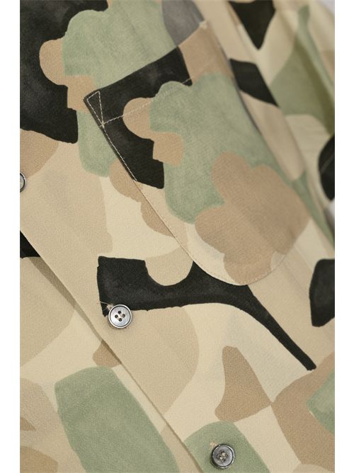 Camicia a maniche corte con fantasia camouflage AMARANTO | B6AB0009CAMOUFLAGE