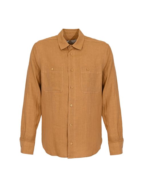 Camicia effetto lino Marrone AMARANTO | B6AB001862M