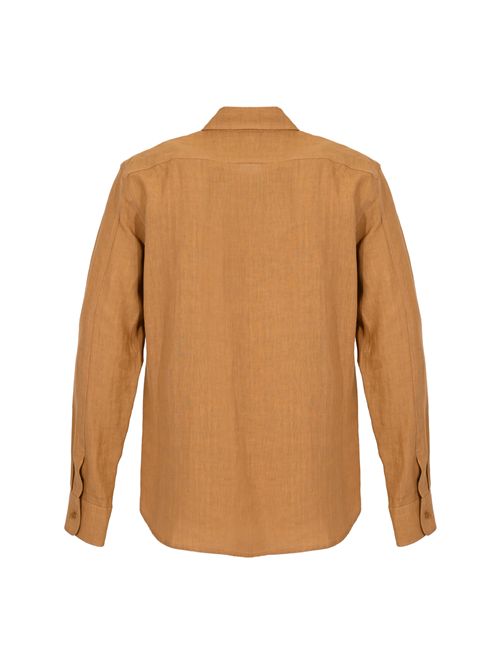 Camicia effetto lino Marrone AMARANTO | B6AB001862M
