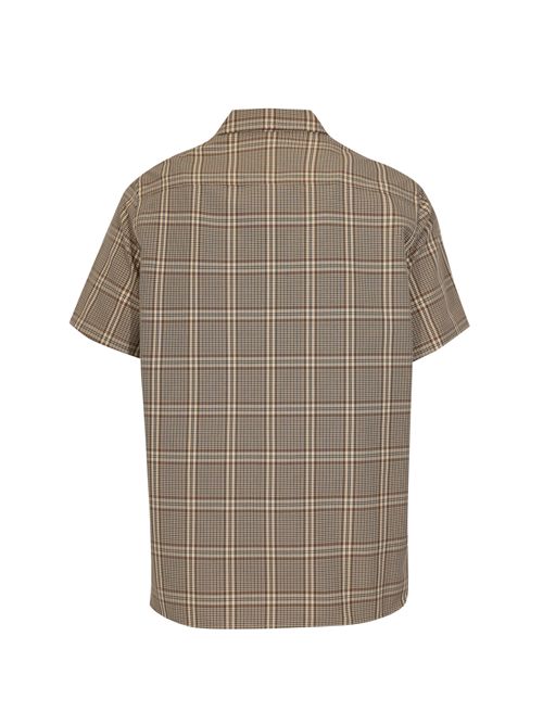 Camicia a maniche corte in tessuto check AMARANTO | B6AB0026CHECK