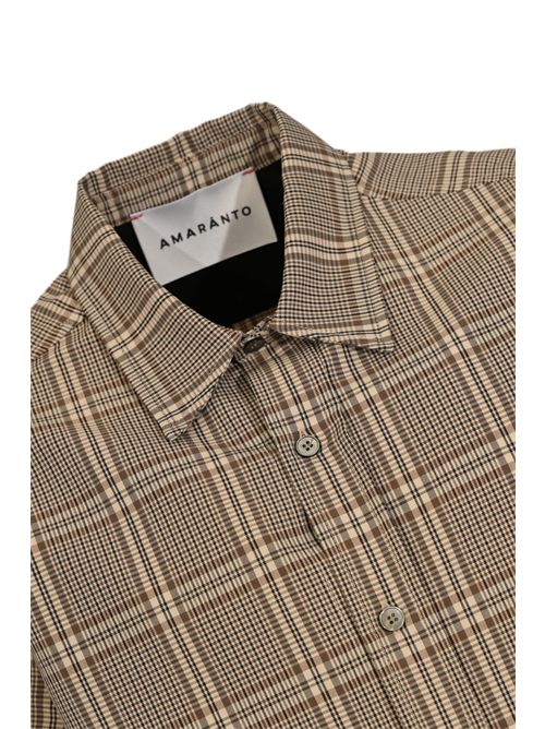 Camicia a maniche corte in tessuto check AMARANTO | B6AB0026CHECK