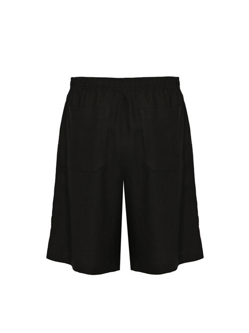 Bermuda effetto lino Nero AMARANTO | B6AB0039A99
