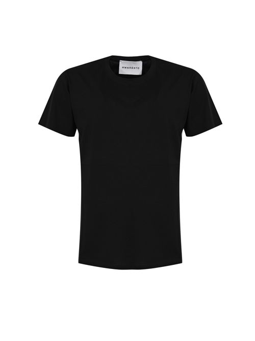 T-shirt girocollo in cotone Nero