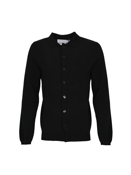 Camicia in maglia di cotone Nero AMARANTO | B9AB0052A99