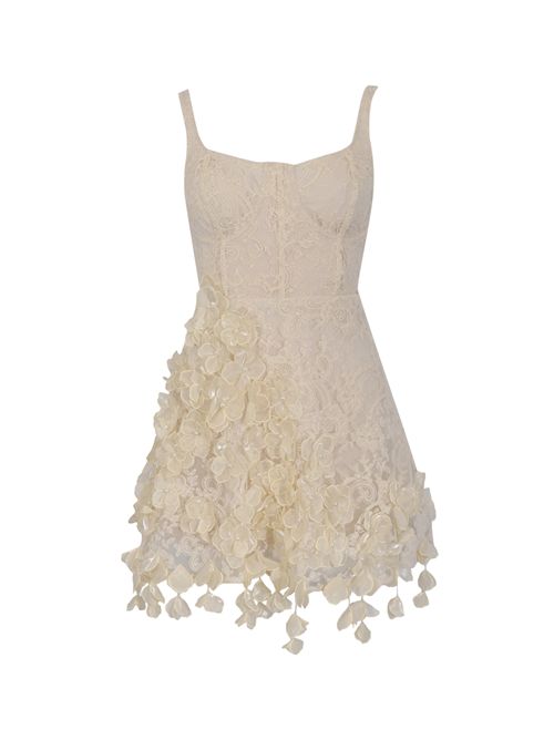 Abito corto in misto cotone con ricami in pizzo AMOSA | A26SSAB01U.V.