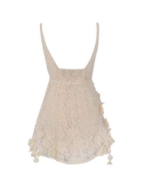 Abito corto in misto cotone con ricami in pizzo AMOSA | A26SSAB01U.V.