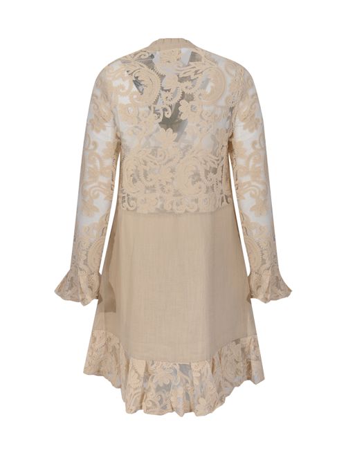 Abito in misto lino e cotone con ricami in pizzo AMOSA | A26SSAB06U.V.