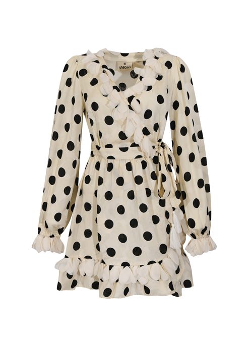 Abito corto a pois in misto viscosa e cotone AMOSA | A26SSAB15U.V.