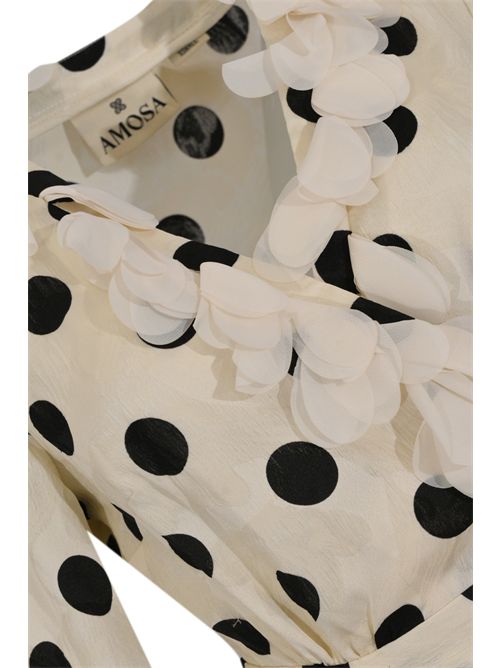 Abito corto a pois in misto viscosa e cotone AMOSA | A26SSAB15U.V.