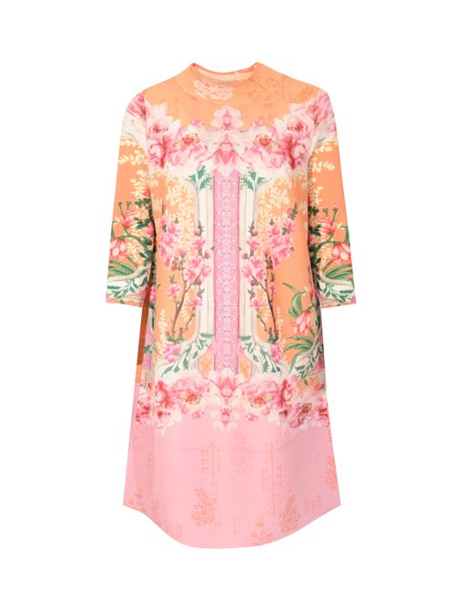 Abito in tessuto a costine con stampa floreale