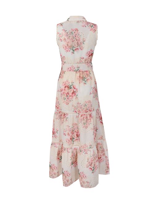 Abito chemisier in pizzo sangallo di cotone con stampa floreale AMOSA | A26SSAB43U.V.