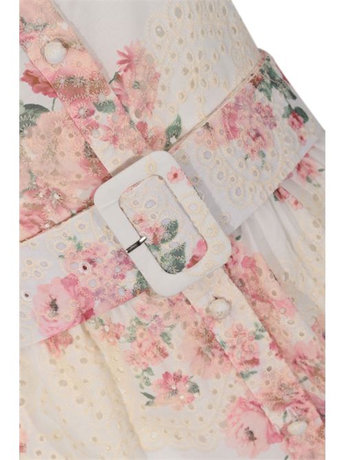Abito chemisier in pizzo sangallo di cotone con stampa floreale AMOSA | A26SSAB43U.V.