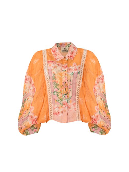 Camicia in lino con stampa AMOSA | A26SSCA30U.V.