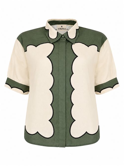 Camicia in lino e cotone AMOSA | A26SSCA31VERDES