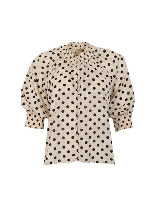 Camicia a pois con ricami floreali AMOSA | A26SSCA35U.V.
