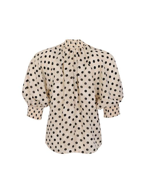 Camicia a pois con ricami floreali AMOSA | A26SSCA35U.V.