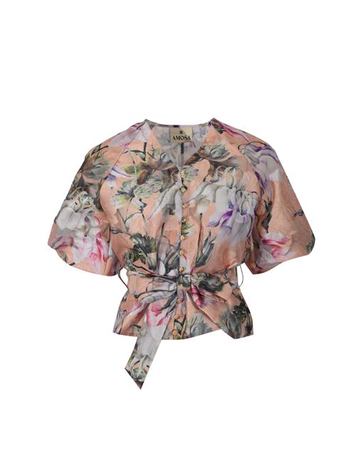 Camicia effetto seta con stampa floreale AMOSA | A26SSCA37U.V.