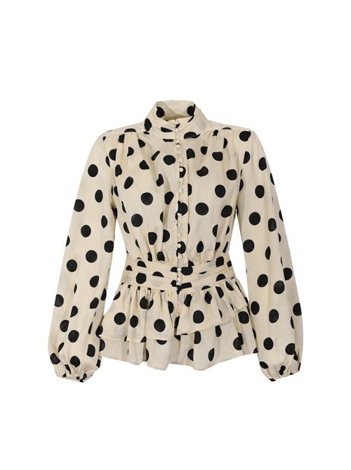 Camicia a pois in misto viscosa jacquard AMOSA | A26SSCA40U.V.