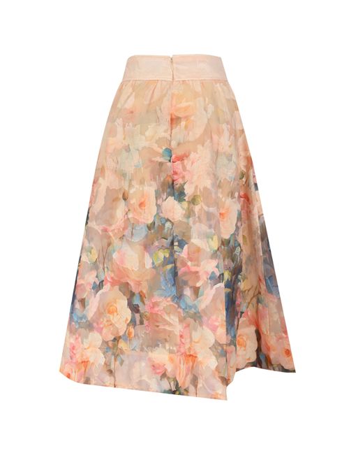 Gonna effetto seta con stampa floreale AMOSA | A26SSGO31U.V.