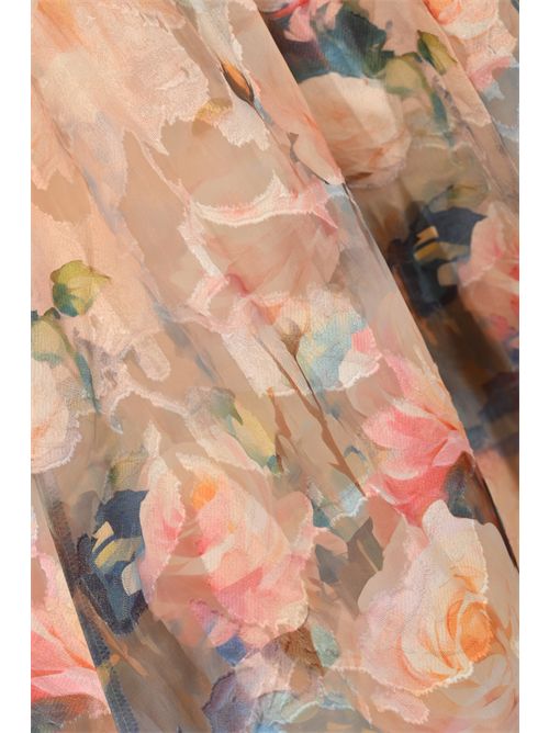 Gonna effetto seta con stampa floreale AMOSA | A26SSGO31U.V.