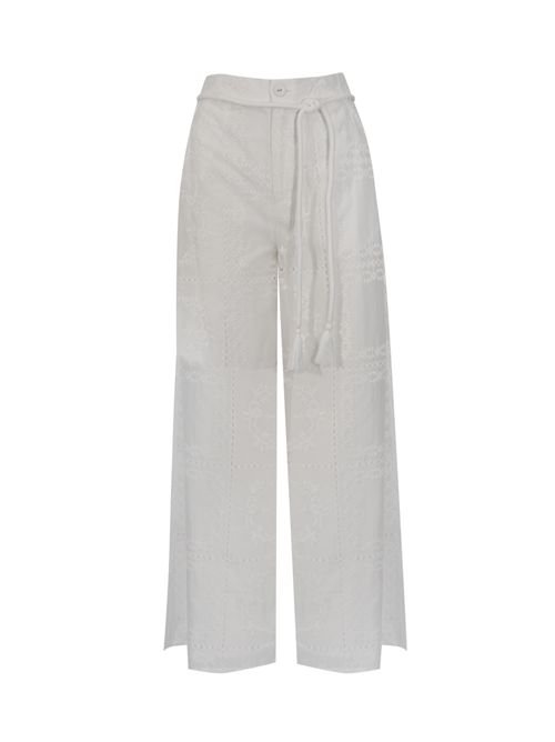 Pantalone in misto lyocell con ricami AMOSA | A26SSPA15U.V.