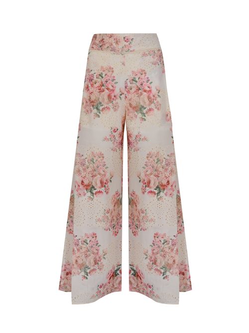 Pantalone ampio in cotone sangallo con stampa floreale AMOSA | A26SSPA38U.V.