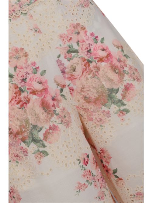 Pantalone ampio in cotone sangallo con stampa floreale AMOSA | A26SSPA38U.V.