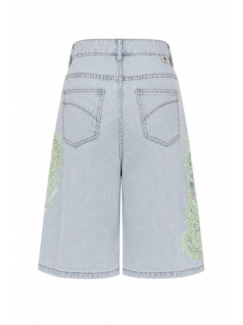 Bermuda in denim con ricamo gioiello AMOSA | A26SSPJ09U.V.