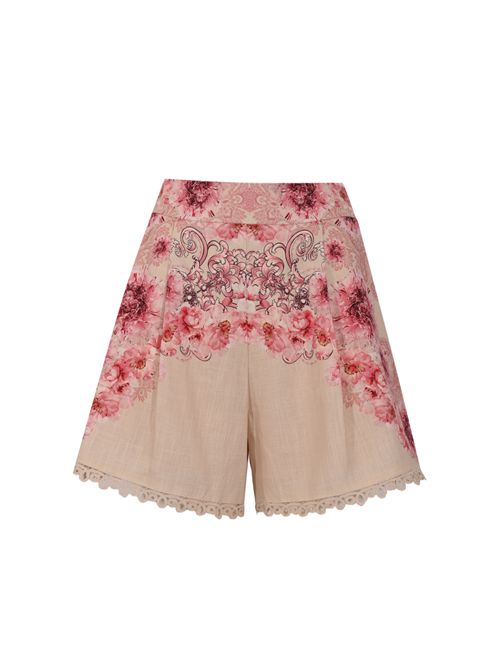 Shorts in misto lino e cotone con stampa floreale AMOSA | A26SSSH29U.V.