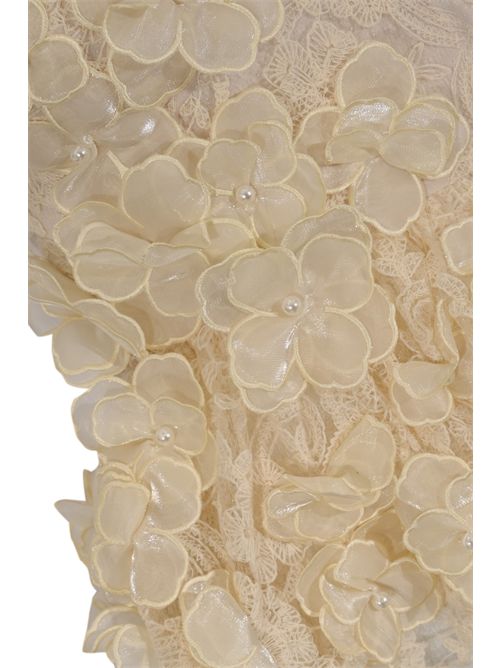 Top in pizzo di misto cotone con applicazioni floreali AMOSA | A26SSTS01U.V.