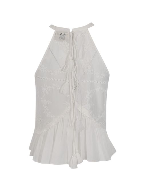 Top in misto lyocell con ricami AMOSA | A26SSTS15U.V.