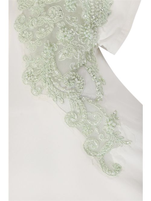 T-shirt in cotone con inserti in pizzo con perline AMOSA | A26SSTS18U.V.