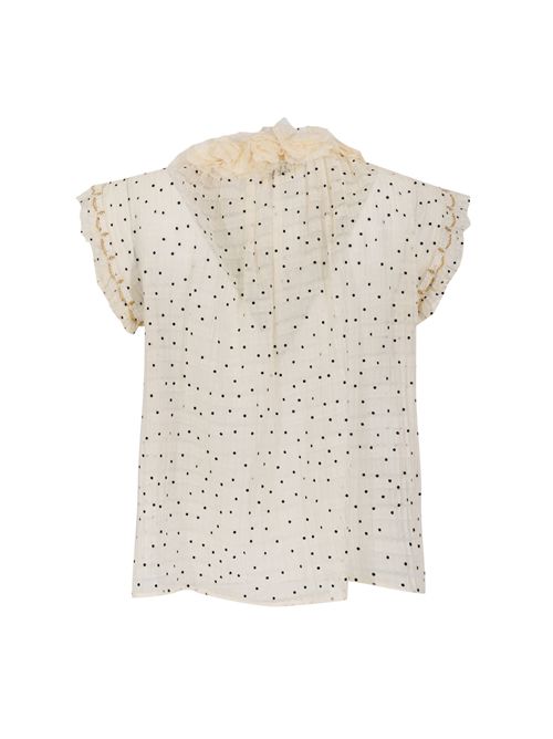 Top a pois in tulle di misto tencel AMOSA | A26SSTS22U.V.