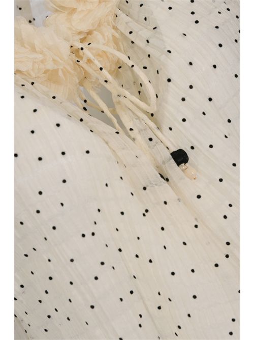 Top a pois in tulle di misto tencel AMOSA | A26SSTS22U.V.