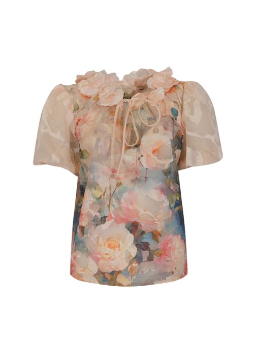 T-shirt effetto seta con stampa floreale AMOSA | A26SSTS31U.V.